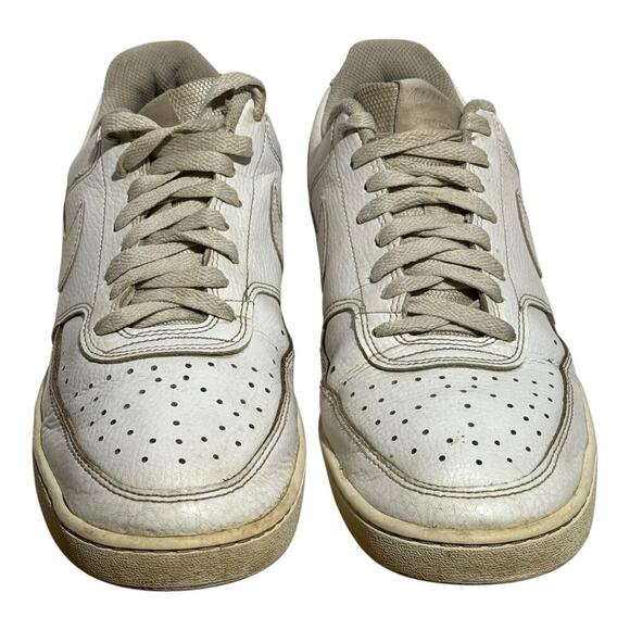 Nike Court Vision Low Sail Cream Off White Leather Sneakers Men's 8.5 CD4341-100 - Picture 3 of 8